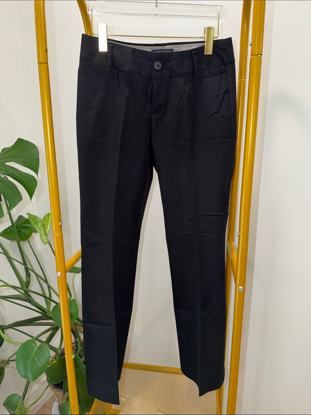 Banana Republic Black Slim Straight Dress Pants